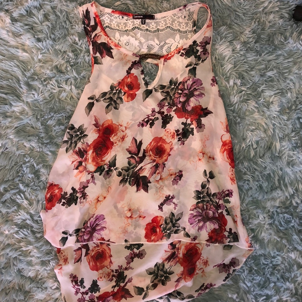 High low floral shirt- Love Culture-Size M
